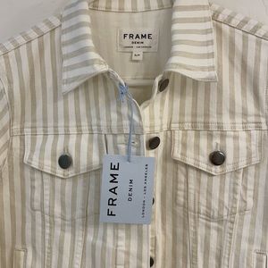 FRAME striped denim jacket with tags